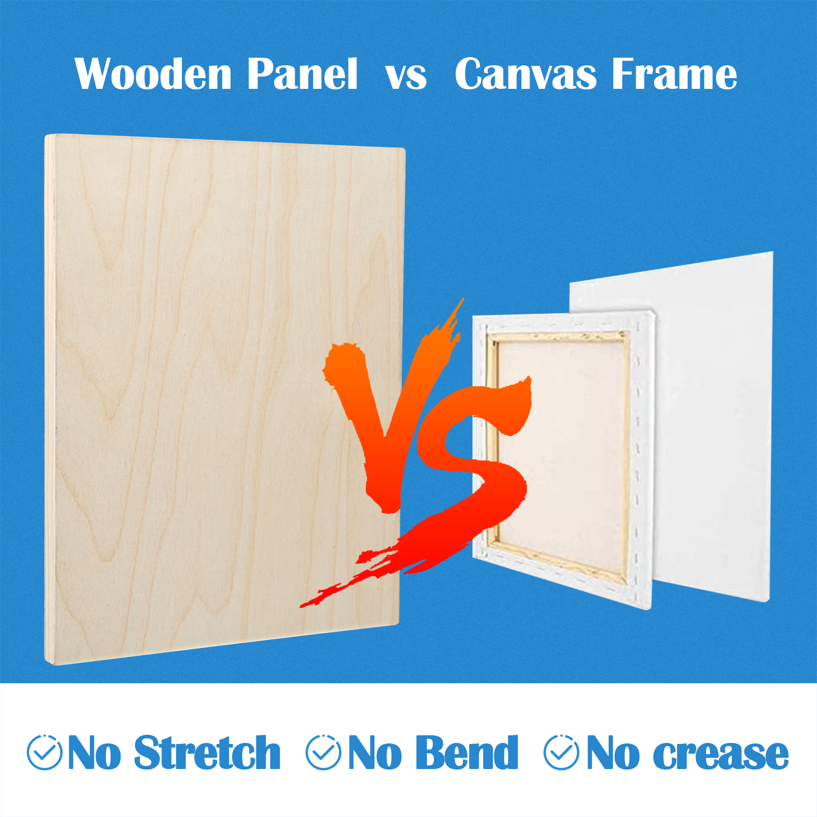 Unfinished Birch Wood Canvas Panels Kit, Falling in Art 4 Pack of 11x14'' Studio 3/4'' Deep Cradle Boards for Pouring Art, Crafts, Painting and More