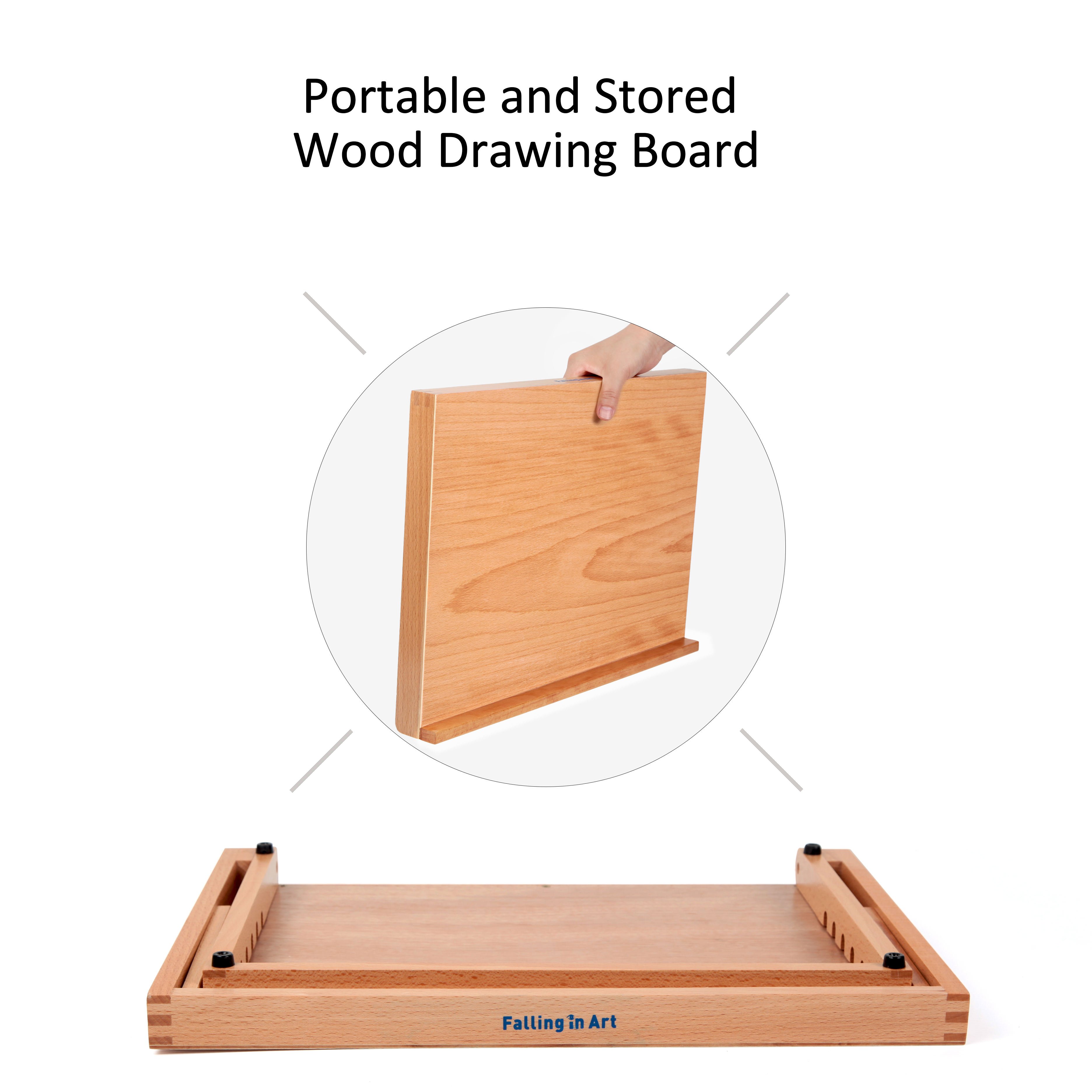 Falling in Art 5-Position Wood Drafting Table Easel Drawing and Sketching Board, 16 1/2 Inches by 12 1/8 Inches