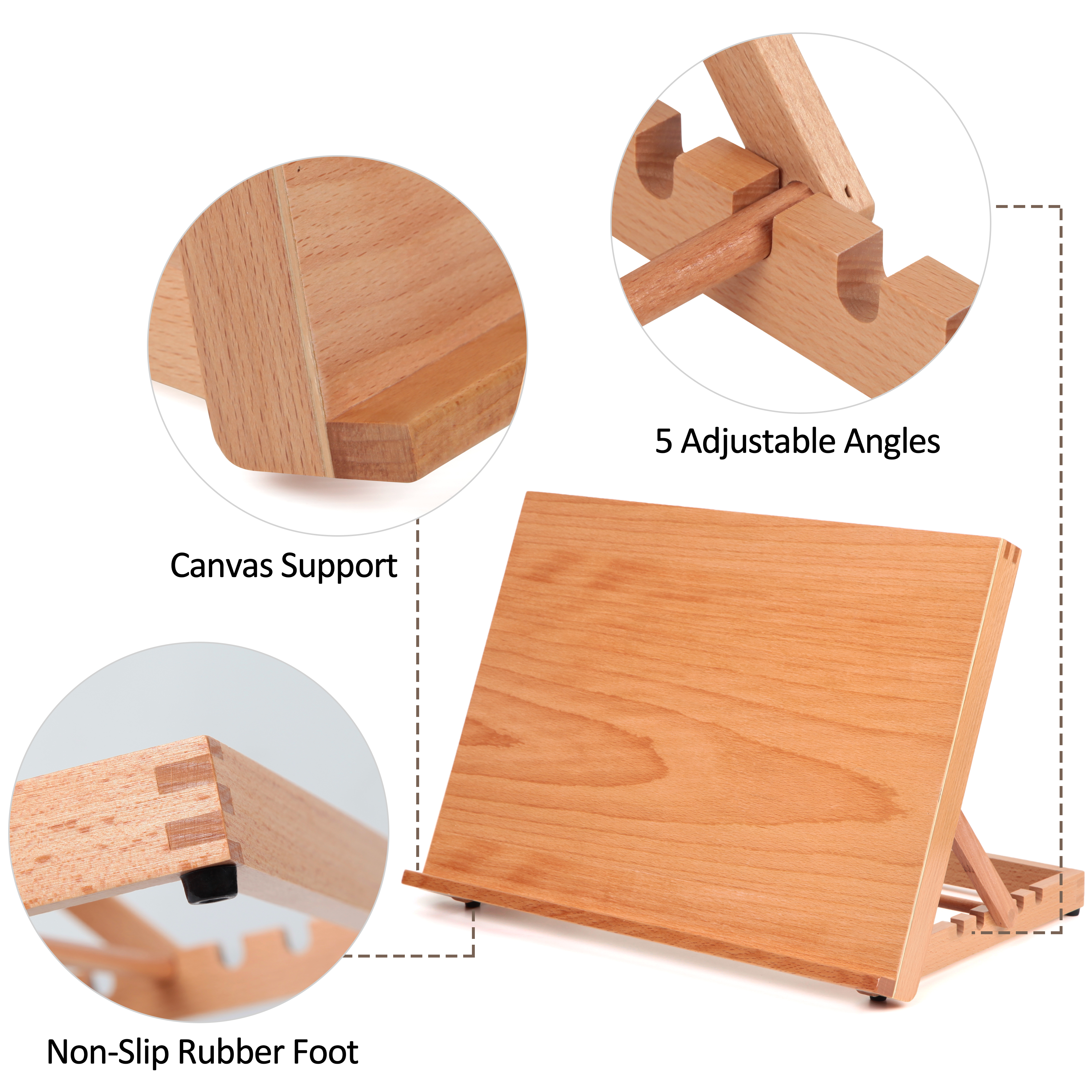 Falling in Art 5-Position Wood Drafting Table Easel Drawing and Sketching Board, 16 1/2 Inches by 12 1/8 Inches