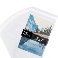 5 1/2'' x 7 5/9'' - 1.496mil Crystal Sealed Bags for 5'' x 7'' Artwork, Pack of 25