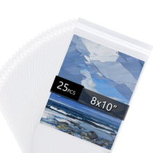 8 1/2'' x 10 3/7'' - 1.496mil Crystal Sealed Bags for 8'' x 10'' Artwork, Pack of 25