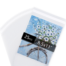 9'' x 11 3/7'' - 1.496mil Crystal Sealed Bags for 8 1/2'' x 11'' Artwork, Pack of 25