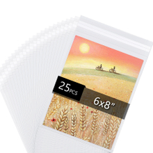 6 1/2'' x 8 1/3'' - 1.496mil Crystal Sealed Bags for 6'' x 8'' Artwork, Pack of 25