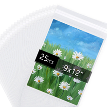 9 3/8'' x 12 2/5'' - 1.496mil Crystal Sealed Bags for 9'' x 12'' Artwork, Pack of 25