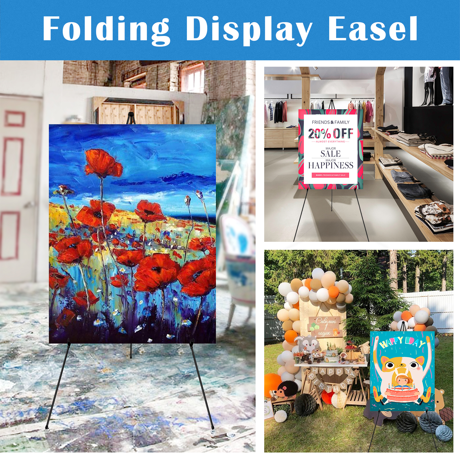Falling in Art Display Easel Stand, 63